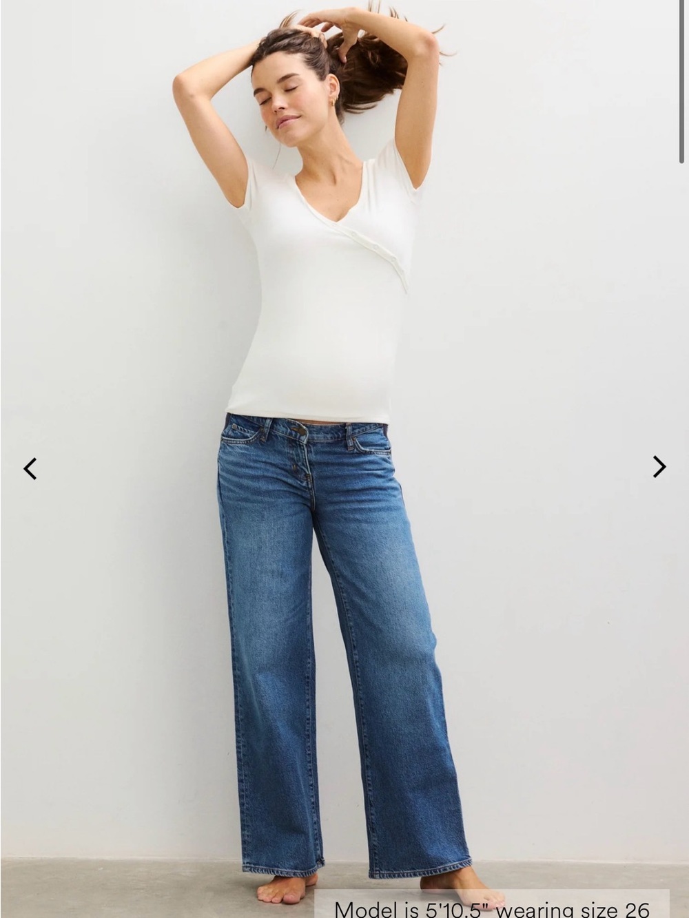 HATCH The Relaxed Wide Leg Maternity Jean in True Indigo